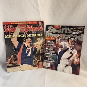 John Elway Magazine Set Of 2 Good Condition 1998 And 1999 Sports Illustrated